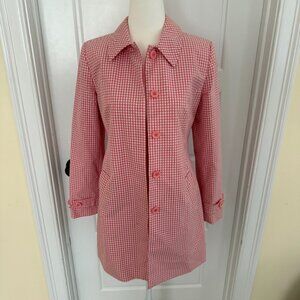 Ann Taylor Loft Pink Checkered Coat